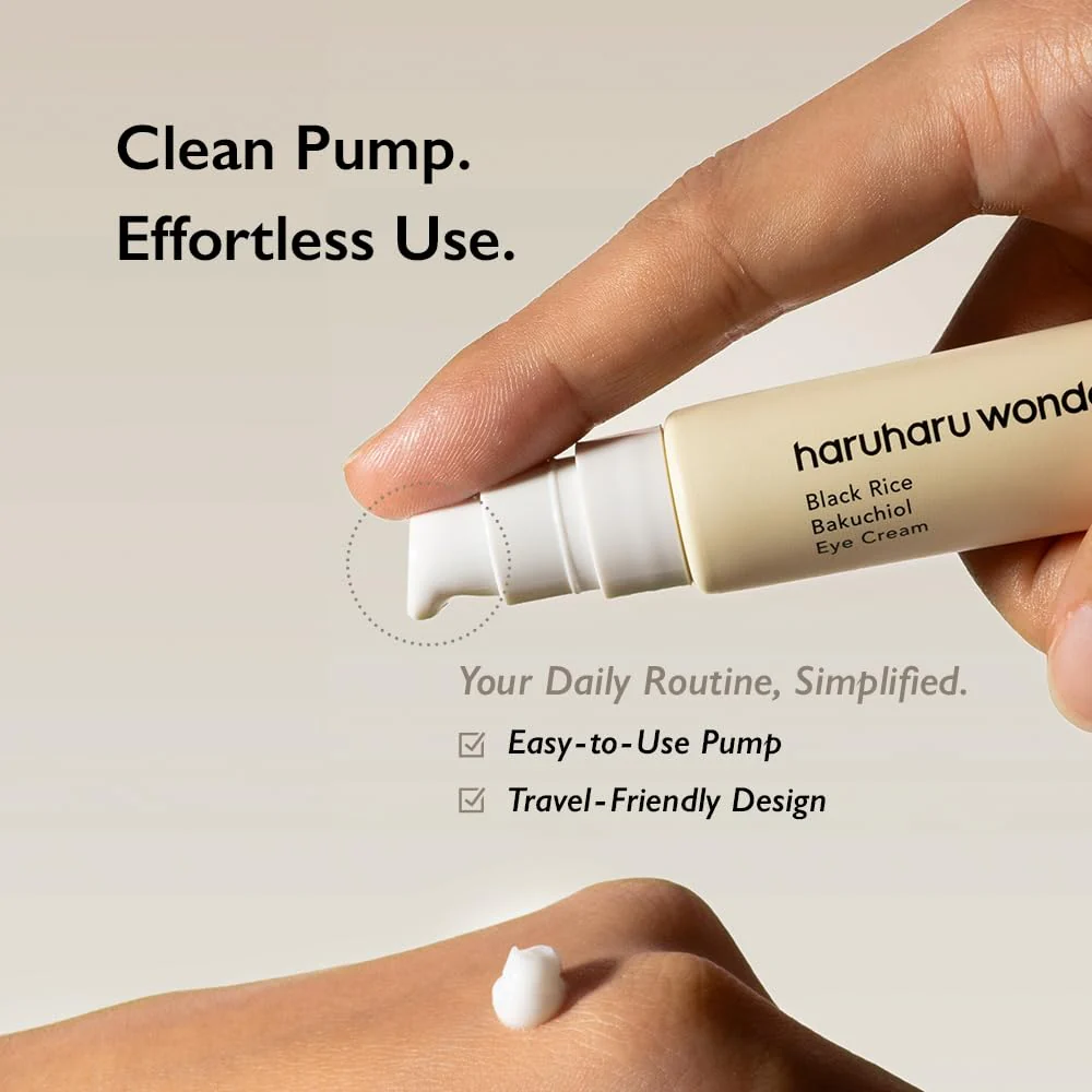 Haruharu Wonder Black Rice Bakuchiol Eye Cream 0.67 fl.oz / 20ml | Anti-Aging, Wrinkle Care, Natural Retinol Alternative | Cruelty Free, EWG-Green - Image 3