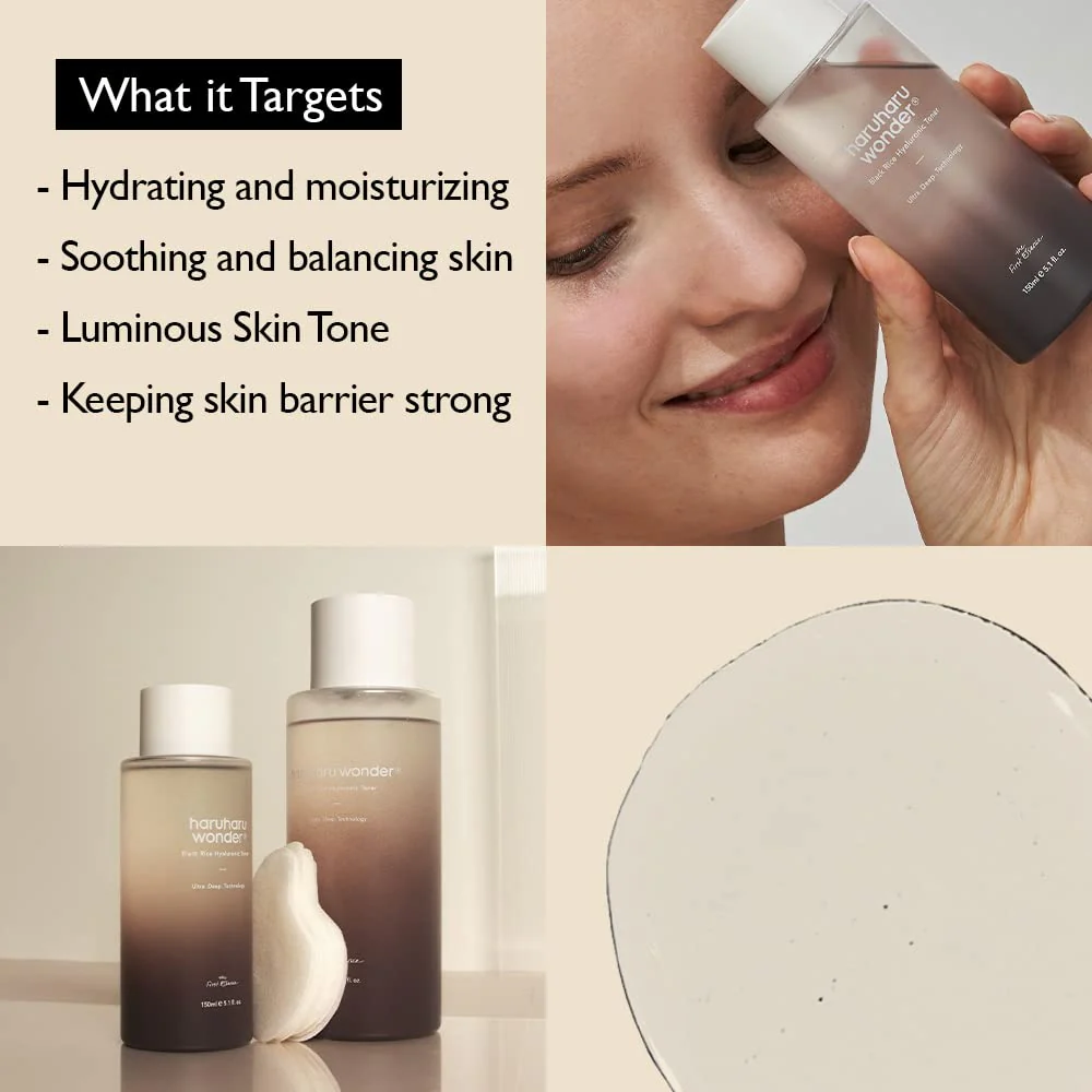 haruharu Wonder Black Rice Hyaluronic Toner, Deep Hydration, Glass Skin, Hyaluronic Acid, Lavender Oil, Skin Plumpling, Korean Skincare, Vegan, Cruelty-Free, 10.1 fl.oz - Image 7