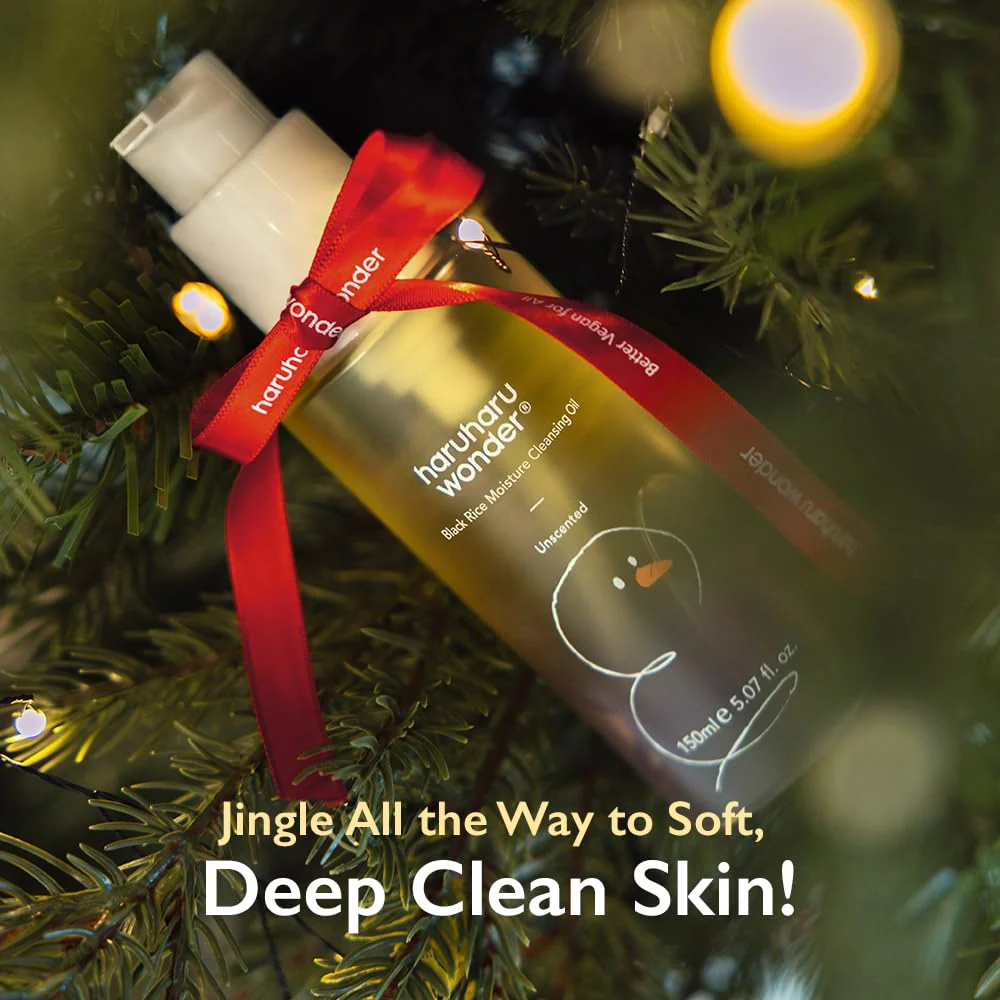 HARUHARU wonder Black Rice Moisture Cleansing Oil, (Christmas Limited Edition), Korean Facial Cleanser, Makeup Remover, Holiday stocking stuffers, 5.07 fl.oz - Image 4