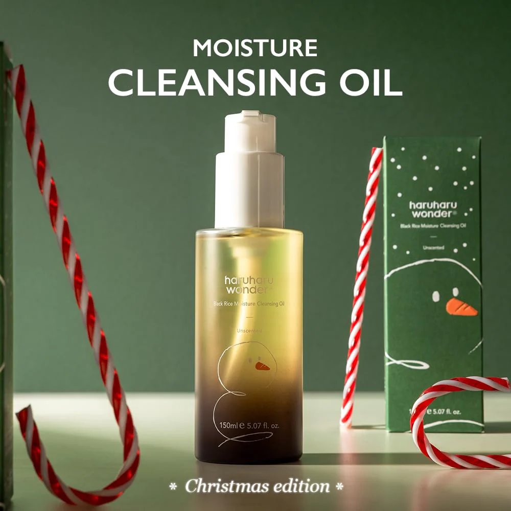 HARUHARU wonder Black Rice Moisture Cleansing Oil, (Christmas Limited Edition), Korean Facial Cleanser, Makeup Remover, Holiday stocking stuffers, 5.07 fl.oz - Image 5