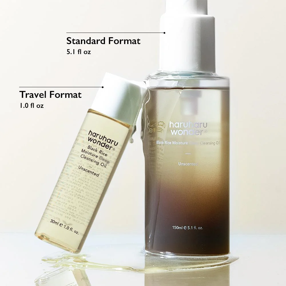HARUHARU wonder Black Rice Moisture Cleansing Oil, Travel Size, Double Cleansing, Daily Makeup remover, Pore Oil Cleanser, Korean Skincare, Non-comedogenic, Vegan, 1.0 fl oz - Image 3