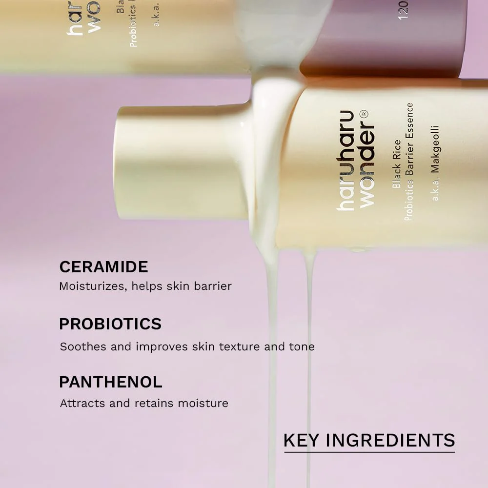 haruharu Wonder Black Rice Probiotics Barrier Essence, Skin Flooding & Layering, Strengthens Skin Barrier, Moisturizes, Glowy Radiant Skin, Ceramide & Panthenol, 4.05 fl.oz - Image 8