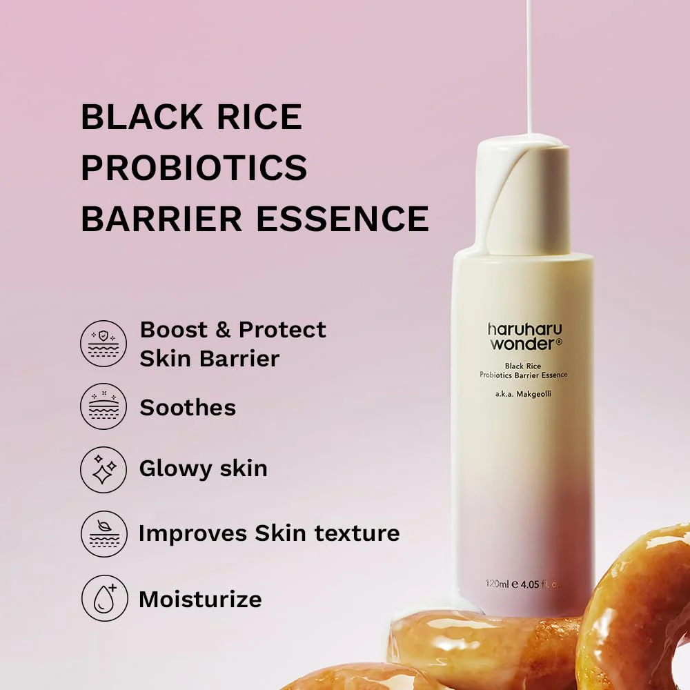 haruharu Wonder Black Rice Probiotics Barrier Essence, Skin Flooding & Layering, Strengthens Skin Barrier, Moisturizes, Glowy Radiant Skin, Ceramide & Panthenol, 4.05 fl.oz - Image 9