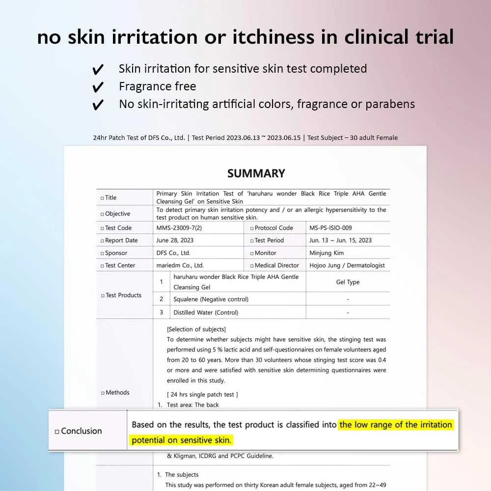 HARUHARU wonder Black Rice Triple AHA Gentle Cleansing Gel, Hydrating Cleansing gel, Gentle exfoliating, Vegan, Travel essentials, Korean Skincare, 3.38 fl oz - Image 3