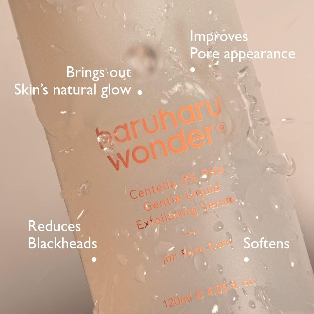 haruharu Wonder Centella 3% PHA Gentle Liquid Exfoliating Serum 4.06 fl oz, Gentle Exfoliator, Formula for Sensitive Skin, Glow Facial Serum, Vegan, Cruelty Free, Korean Skincare - Image 7