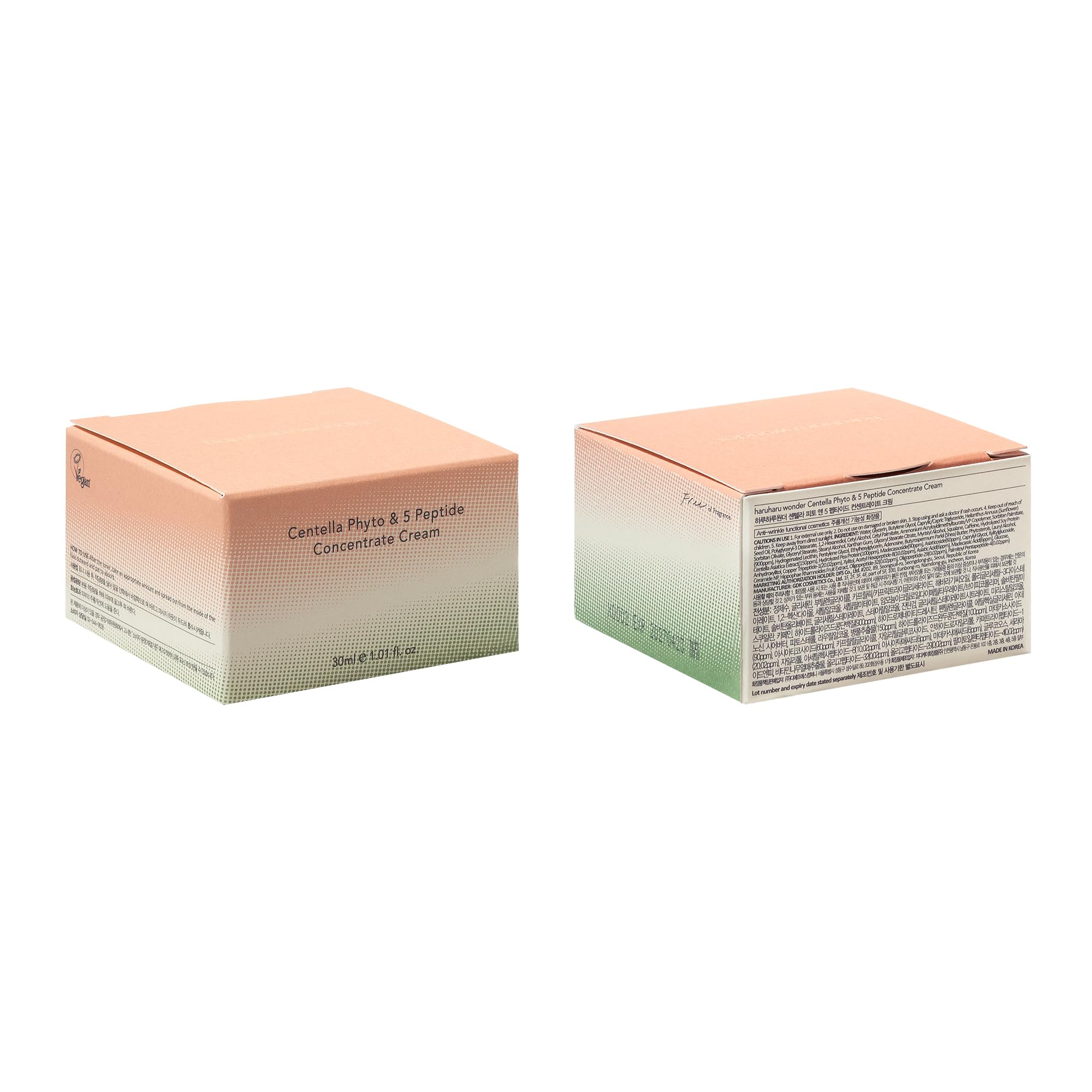 HARUHARU wonder Centella Phyto & 5 Peptide Concentrate Cream, Daily & Night Cream, Nourishing, Wrinkles improvement for all skin types, Vegan, Cruelty-Free, Korean Skincare, 1.01 fl. Oz - Image 2