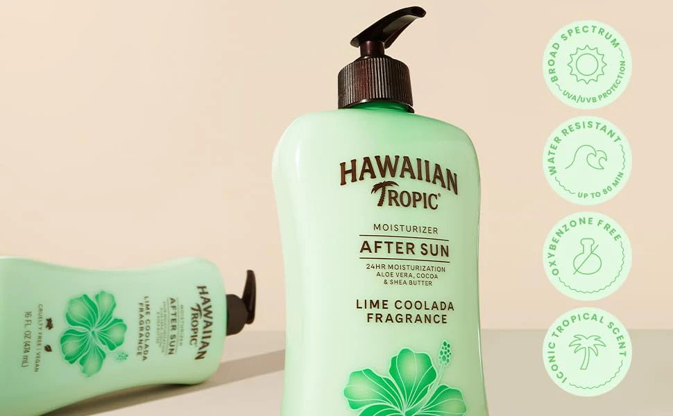 Hawaiian Tropic Lime Coolada After Sun Lotion | After Sun Care, Skin Care, Daily Moisturizing Lotion with Aloe, Cocoa Butter & Shea Butter, 16 Fl Oz each Twin Pack - Image 8