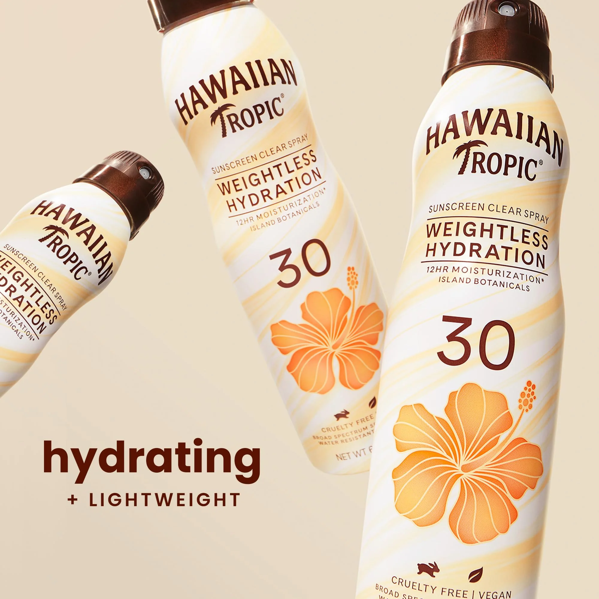 Hawaiian Tropic Weightless Hydration Clear Spray Sunscreen SPF 30, 6 oz | SPF 30 Sunscreen Spray, Sunblock, Oxybenzone Free, 6 oz each Twin Pack - Image 7