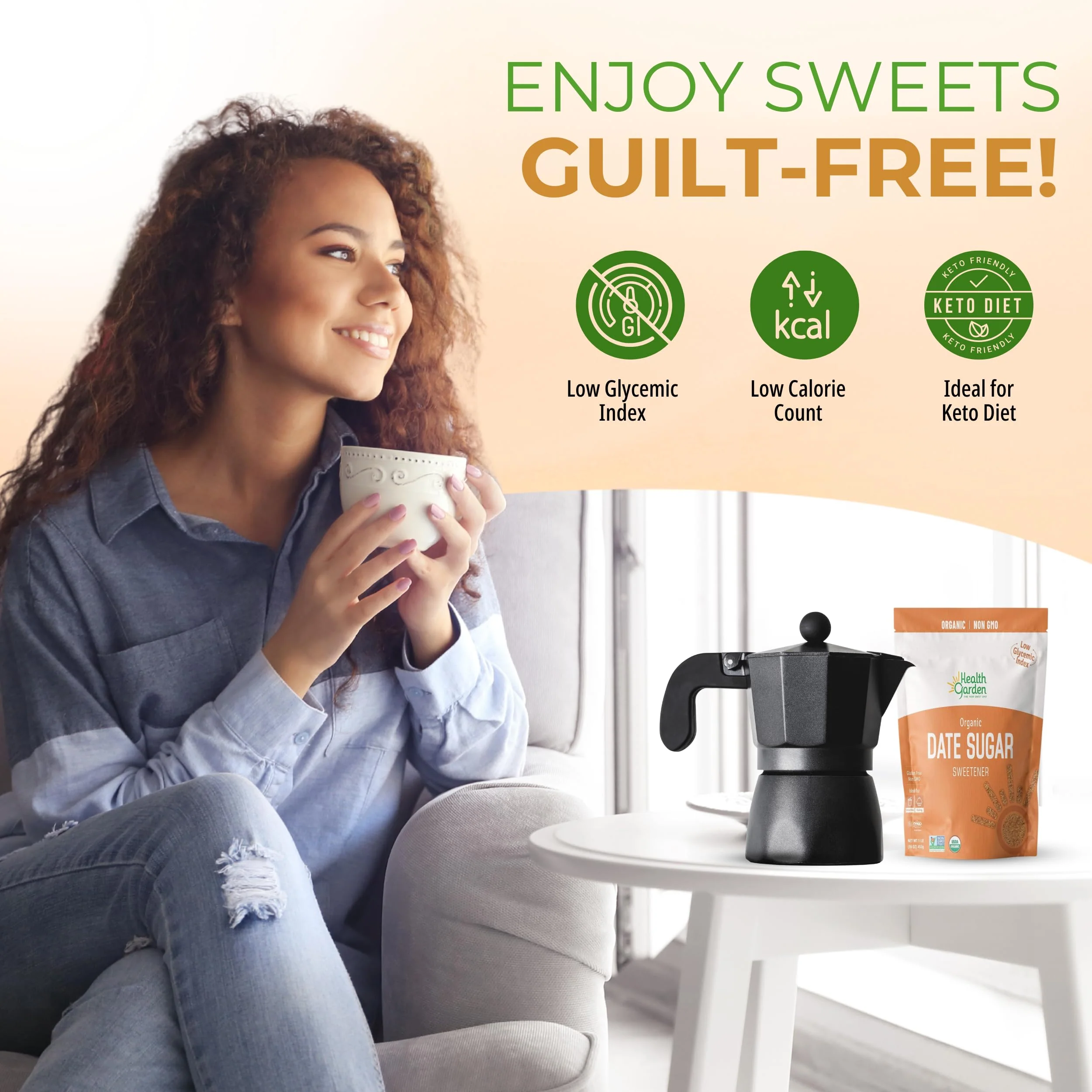 Health Garden Date Sugar (16 OZ), Organic Date Sugar Sweetener, All-Natural Dried Ground Dates, Rich in Vitamins and Minerals, No Gluten, Non-GMO, Low Glycemic Sugar Substitute (1 LB pack of 1) - Image 6