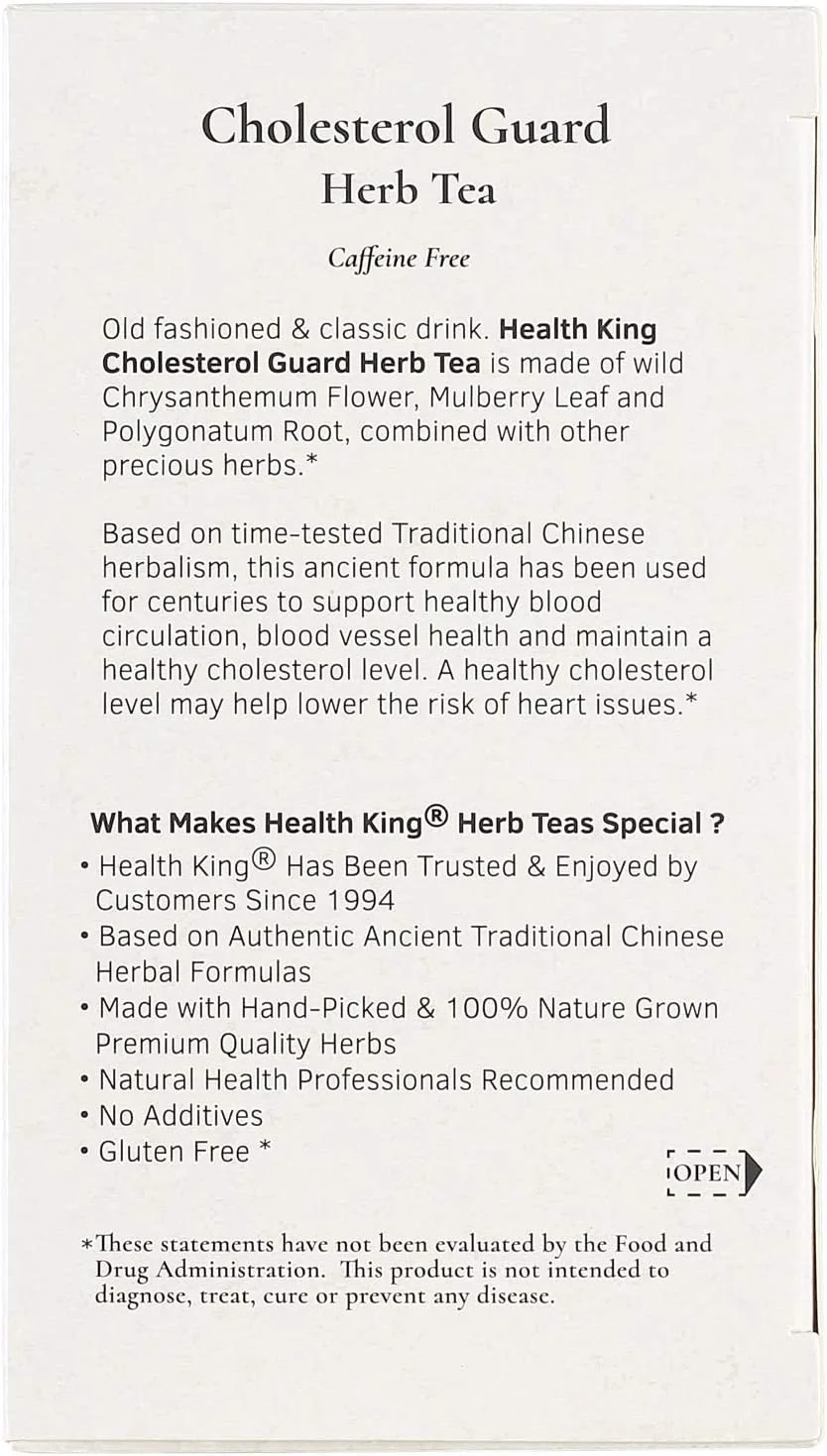 Health King Cholesterol Guard Herb Tea, Teabags, 20-Count Box (Pack of 4) - Image 8
