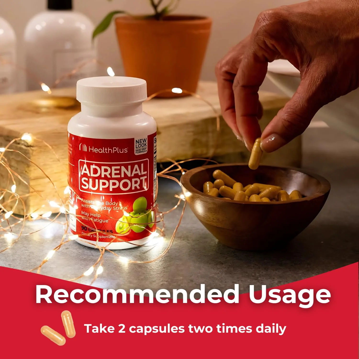 Health Plus Adrenal Cleanse Ashwagandha Capsules for Adrenal Function and Antioxidant Support and Stress Relief, 90 Capsules - Image 5
