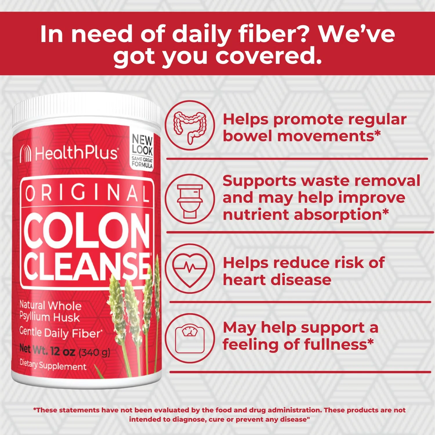 Health Plus Colon Cleanse - Natural Daily Fiber Powder- Gluten Free, Detox, Heart Healthy (12 Ounces, 48 Servings) - Image 7