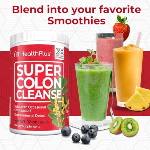 Health Plus Super Colon Cleanse, 12 oz Powder, 68 Servings - Natural Detox, Digestive Constipation Relief, Gentle Gut Cleanse with Psyllium Husk & Senna Leaf - Image 4