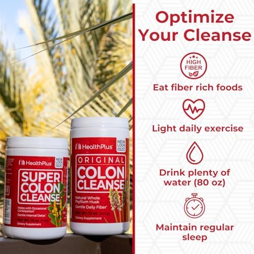 Health Plus Super Colon Cleanse, 12 oz Powder, 68 Servings - Natural Detox, Digestive Constipation Relief, Gentle Gut Cleanse with Psyllium Husk & Senna Leaf - Image 6