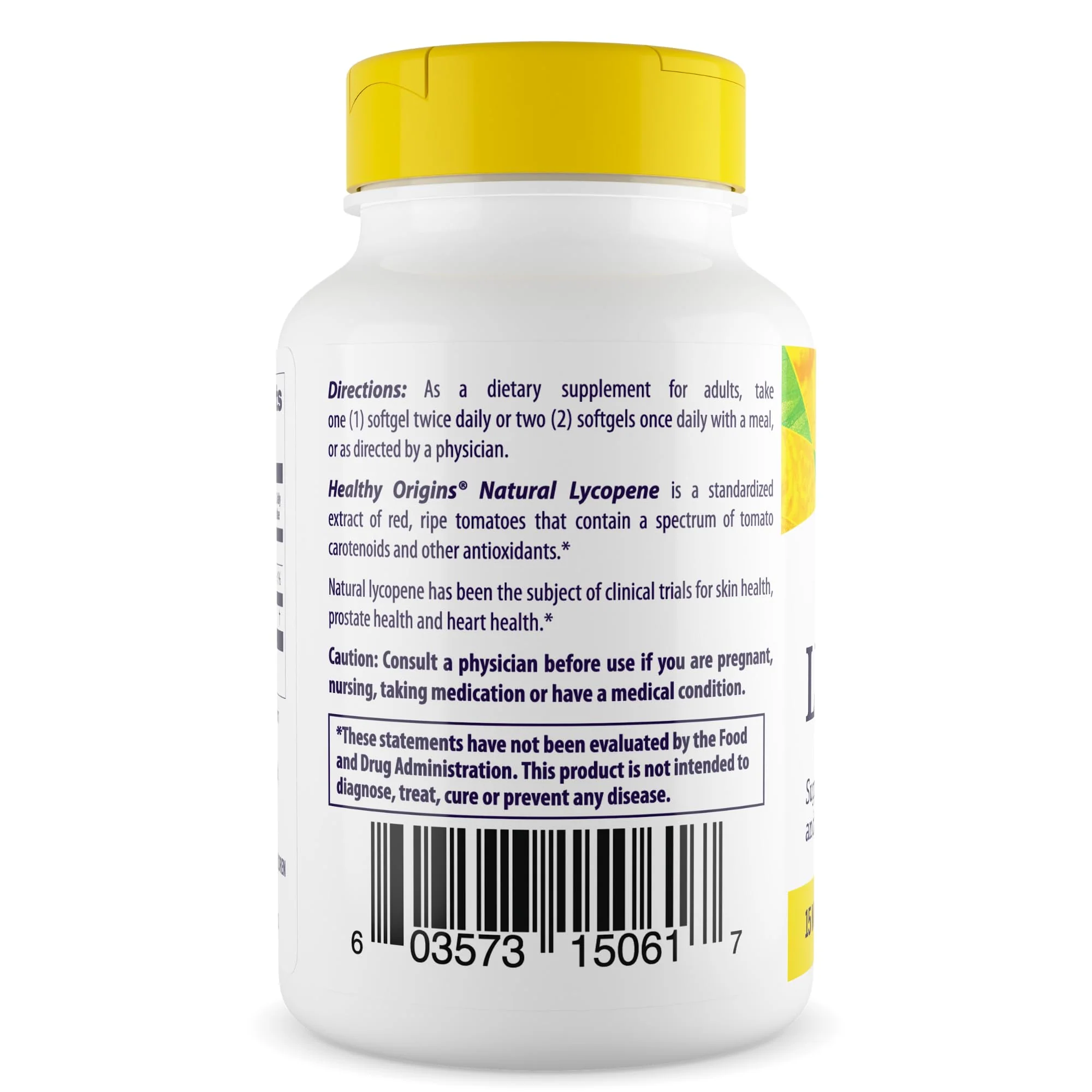 Healthy Origins Lycopene 15 mg (Natural, Non-GMO, Gluten Free, Skin Support, Prostate Support), 60 Softgels - Image 8