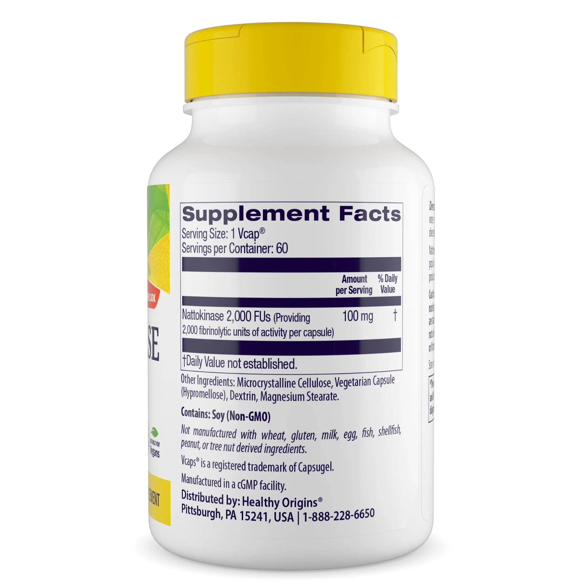 Healthy Origins Nattokinase 2,000 FUs, 100 mg - Nattokinase Supplement - Vegan, Non-GMO & Gluten-Free Nattokinase - 60 Veggie Capsules - Image 3