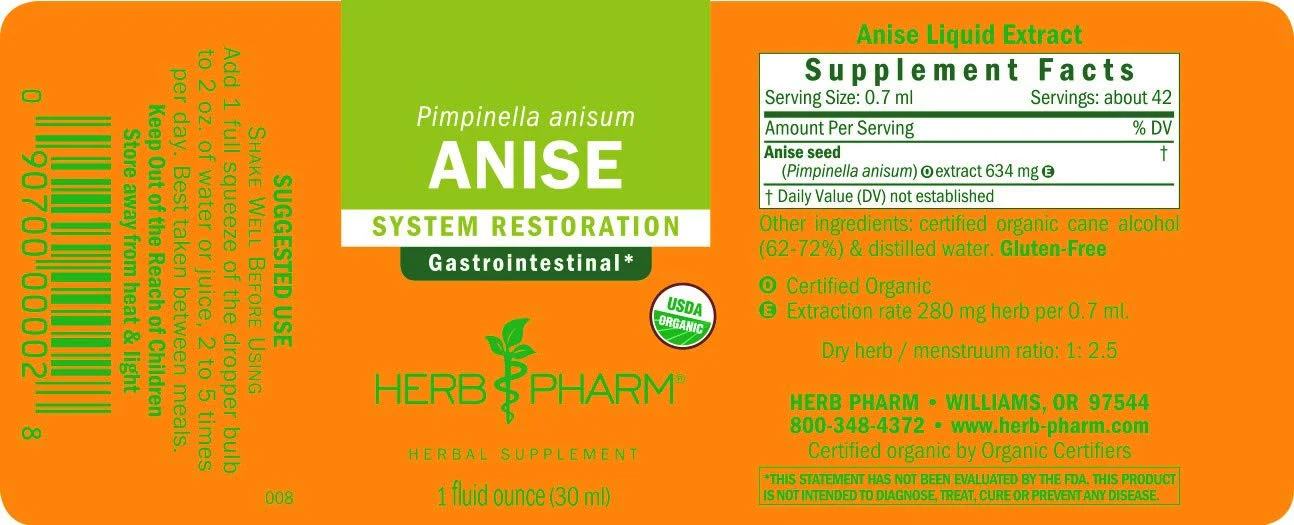 Herb Pharm Certified Organic Anise Liquid Extract for Digestive Support, 1 Fl Oz (Pack of 1) 1 Fl Oz - Image 4