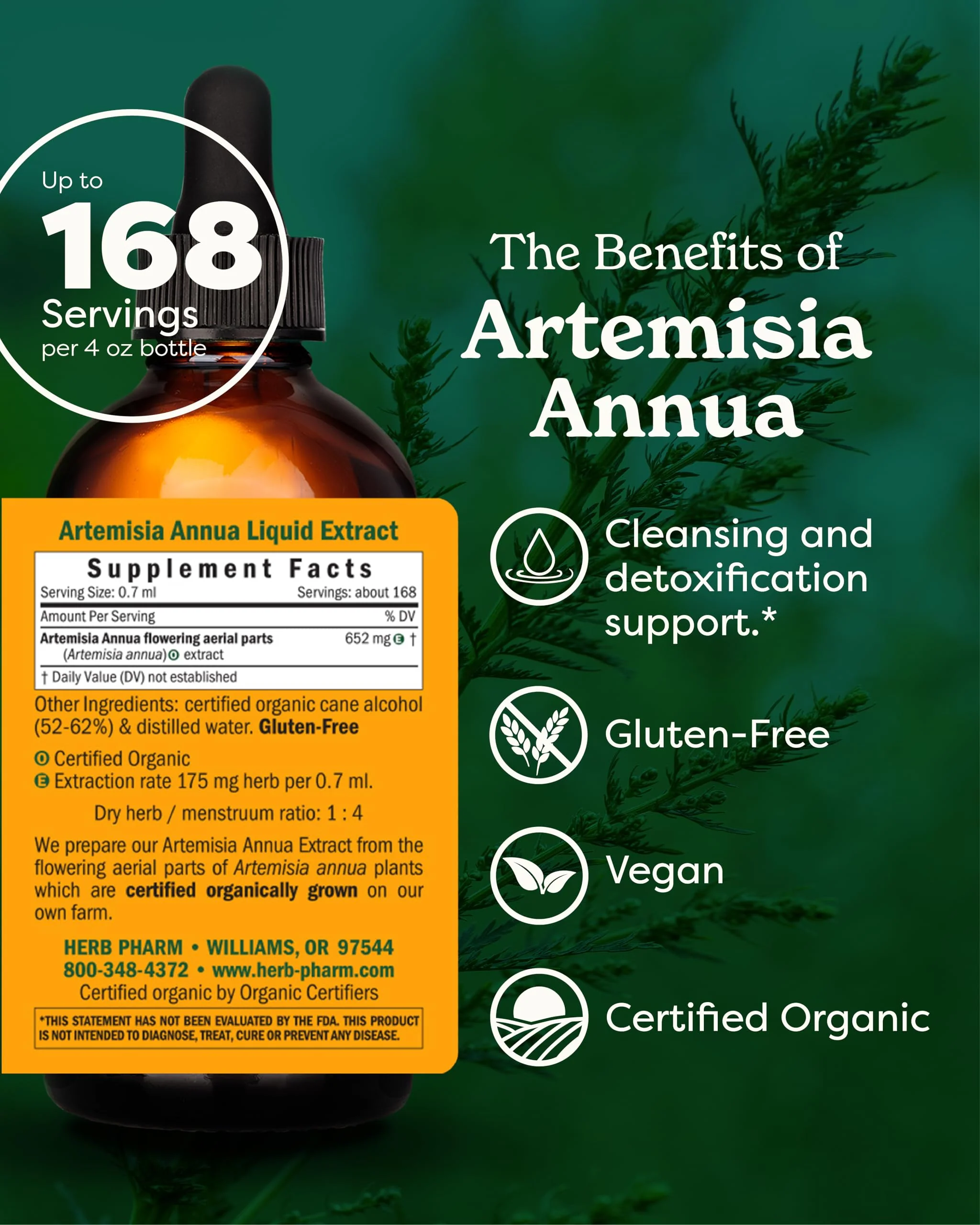Herb Pharm Certified Organic Artemisia Annua (Sweet Annie) Liquid Extract - 4 Ounce - Image 8