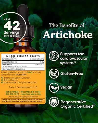 Herb Pharm Certified Organic Artichoke Liquid Extract for Cardiovascular and Circulatory Support - 1 Ounce - Image 10