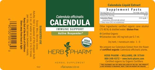 Herb Pharm Certified Organic Calendula Liquid Extract for Minor Pain Support - 4 Ounce - Image 2