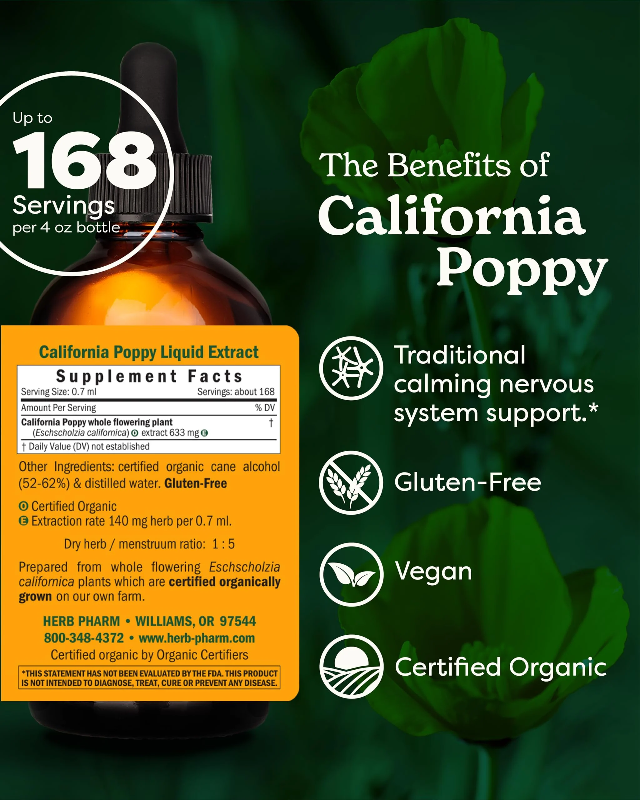 Herb Pharm Certified Organic California Poppy Liquid Extract for Calming Nervous System Support - 4 Ounce - Image 9