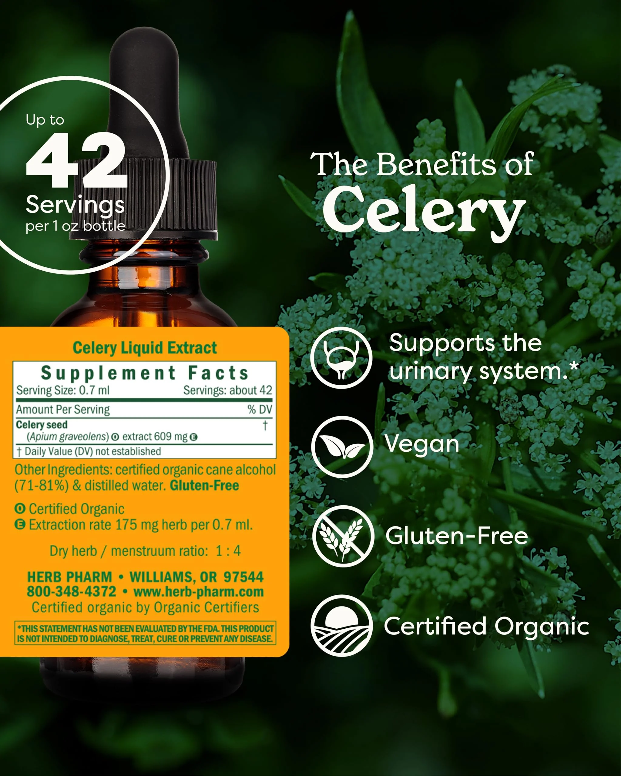 Herb Pharm Certified Organic Celery Seed Liquid Extract for Urinary System Support - 1 Ounce (090700000356) - Image 8