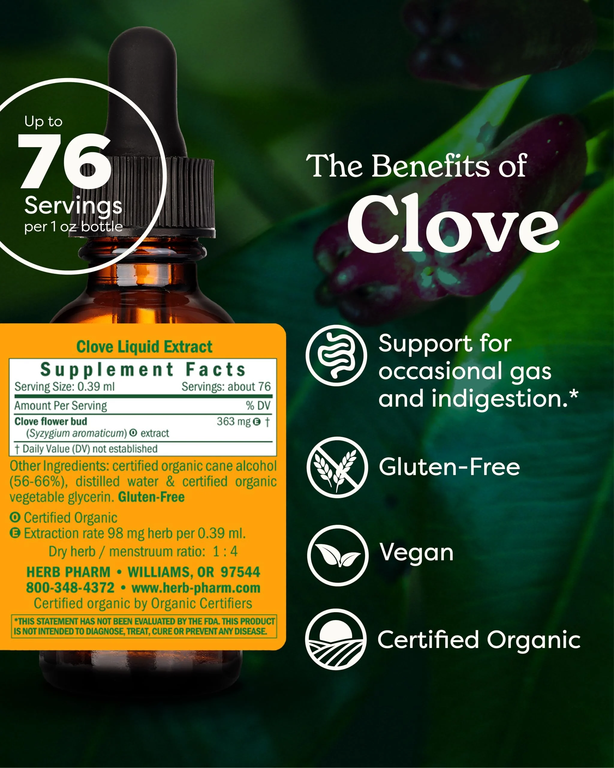 Herb Pharm Certified Organic Clove Liquid Extract - 1 Ounce - Image 11