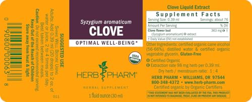 Herb Pharm Certified Organic Clove Liquid Extract - 1 Ounce - Image 2
