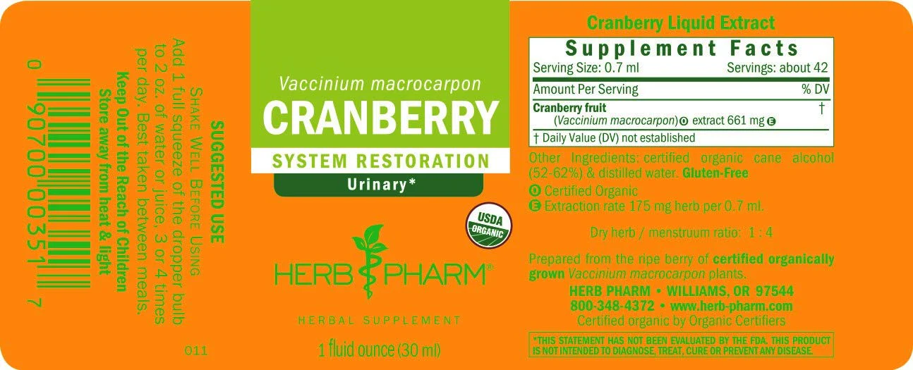 Herb Pharm Certified Organic Cranberry Liquid Extract for Urinary Tract Support - 1 Ounce - Image 4