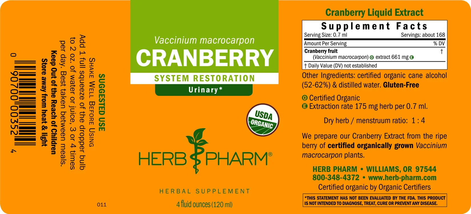 Herb Pharm Certified Organic Cranberry Liquid Extract for Urinary Tract Support - 4 Ounce - Image 4