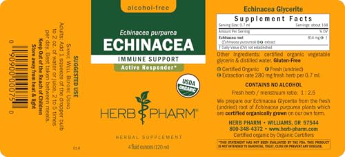 Herb Pharm Certified Organic Echinacea Root Liquid Extract for Immune System Support, Alcohol-Free Glycerite, 4 Ounce - Image 2