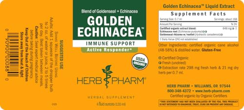 Herb Pharm Certified Organic Golden Echinacea Liquid Extract for Immune System Support - 4 Ounce - Image 2