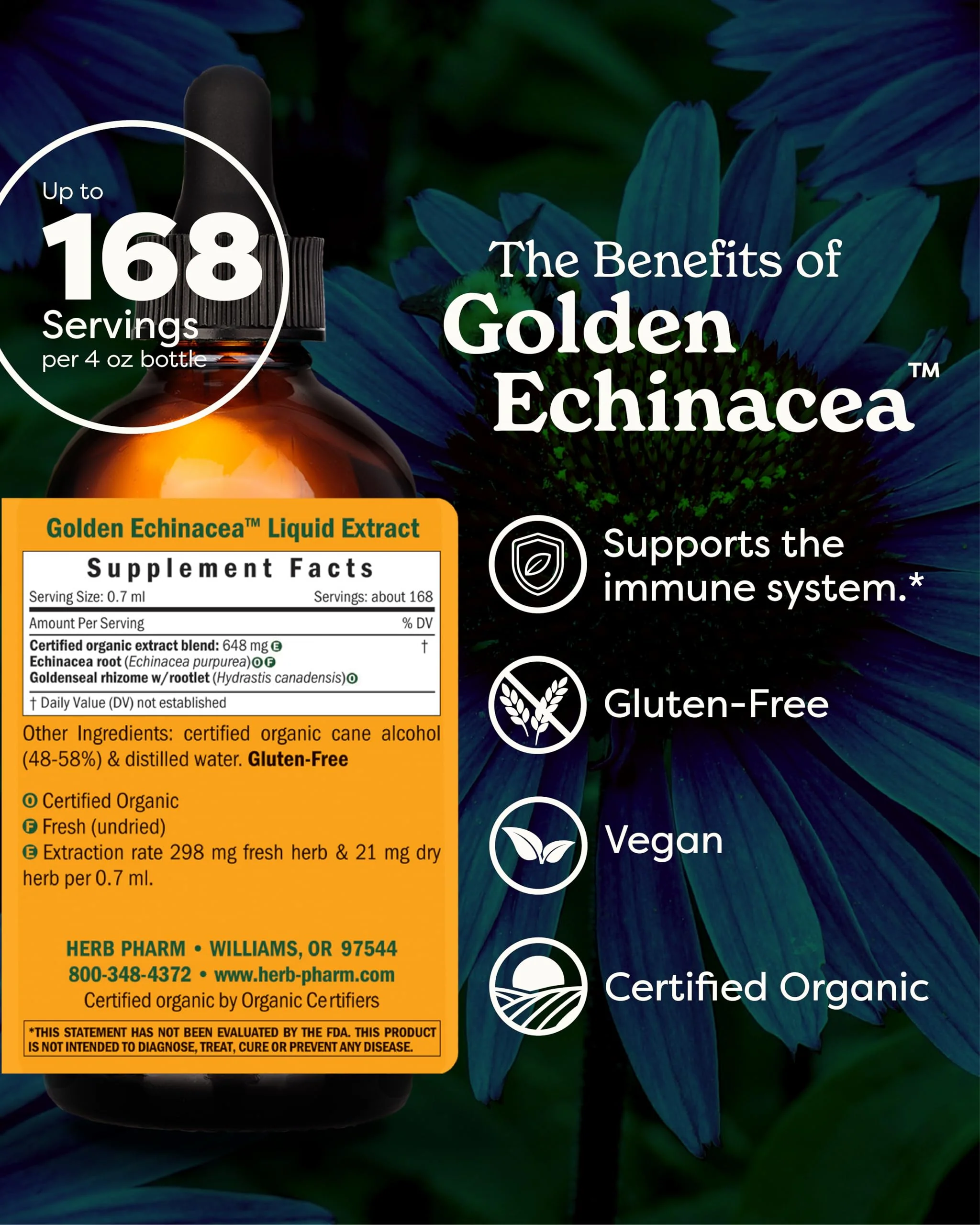 Herb Pharm Certified Organic Golden Echinacea Liquid Extract for Immune System Support - 4 Ounce - Image 9