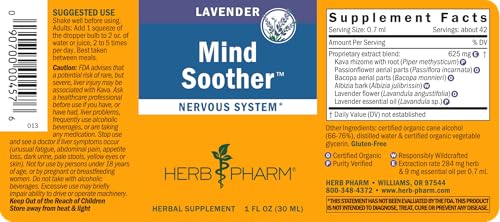 Herb Pharm Certified Organic Mind Soother, Lavender, Liquid Herbal Formula, 1 Fl Oz - Image 2
