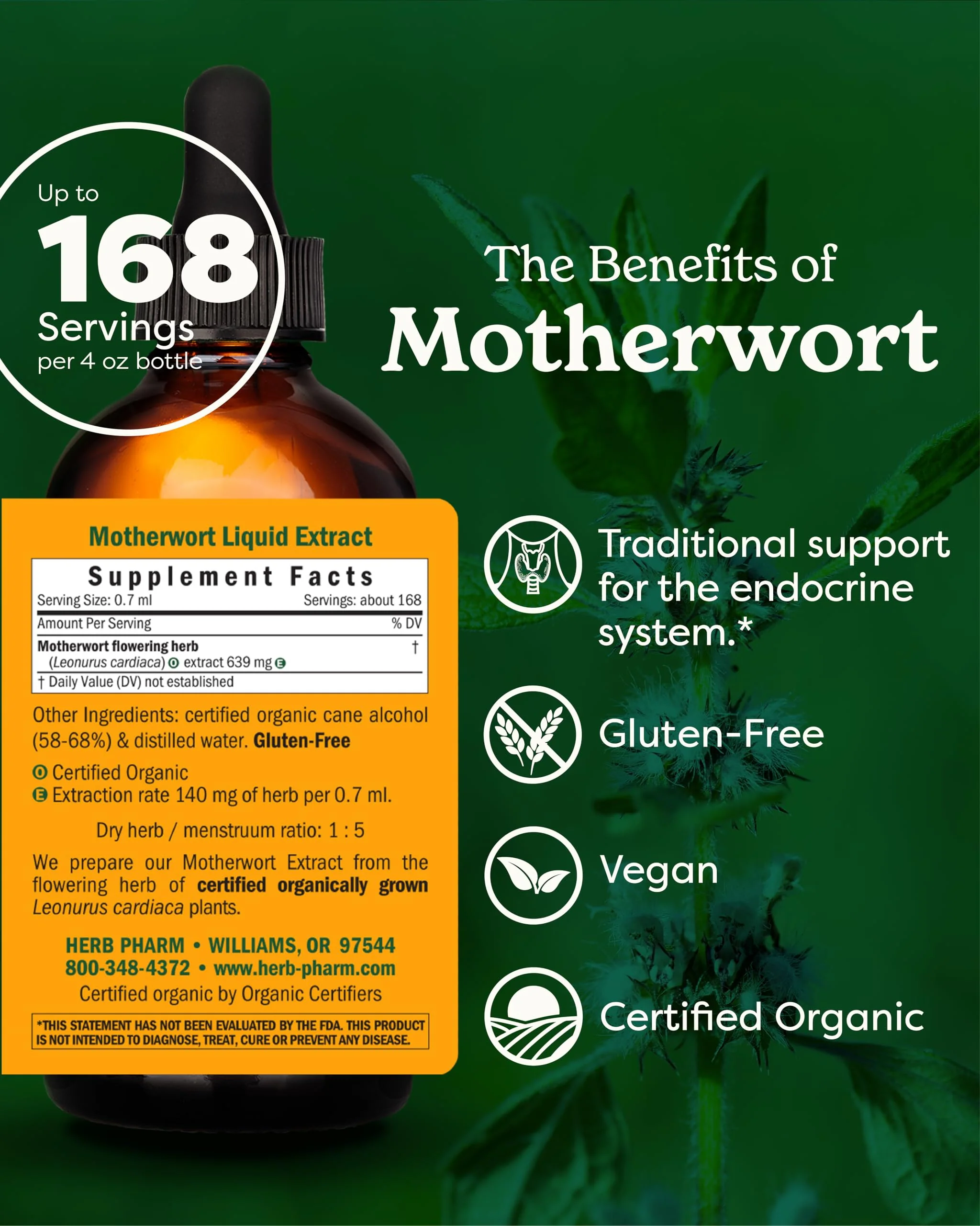 Herb Pharm Certified Organic Motherwort Liquid Extract for Endocrine System Support - 4 Ounce - Image 10
