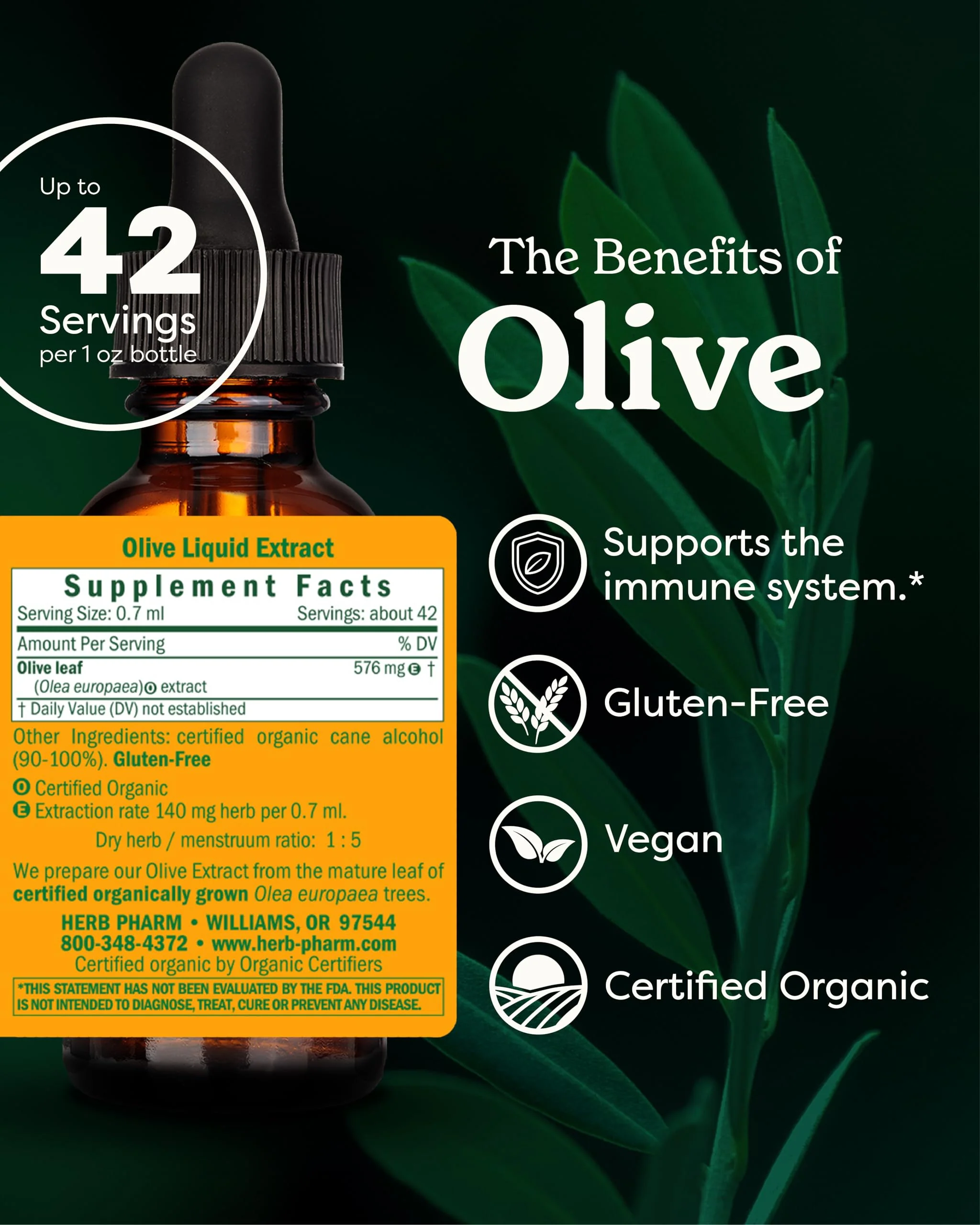 Herb Pharm Certified Organic Olive Leaf Liquid Extract for Immune System Support - 1 Ounce - Image 10