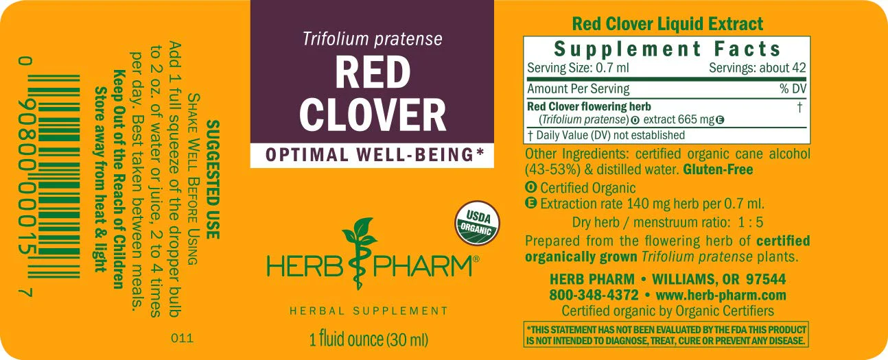 Herb Pharm Certified Organic Red Clover Liquid Extract, 1 Fl Oz - Image 4