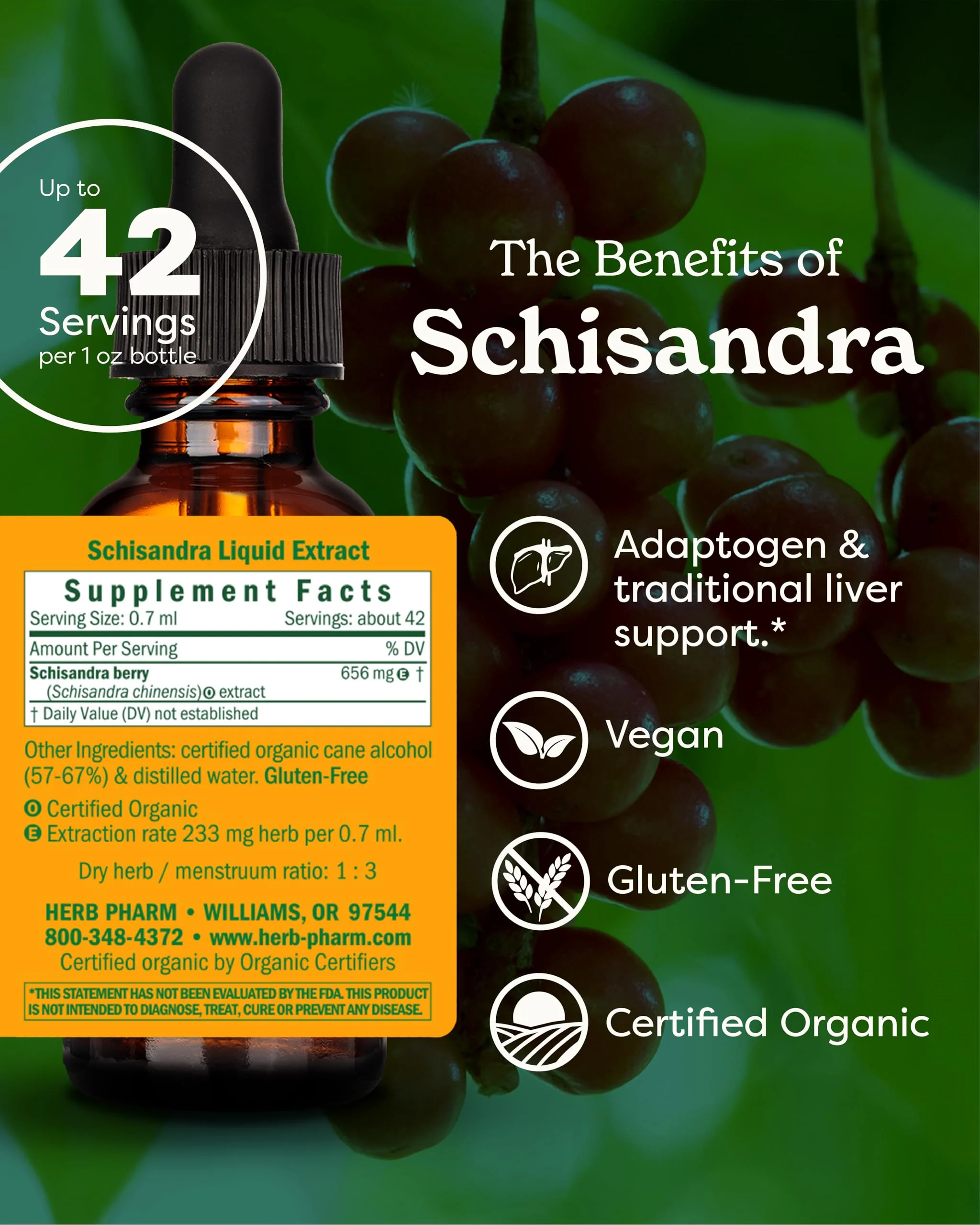 Herb Pharm Certified Organic Schisandra Berry Liquid Extract - 1 Ounce - Image 9