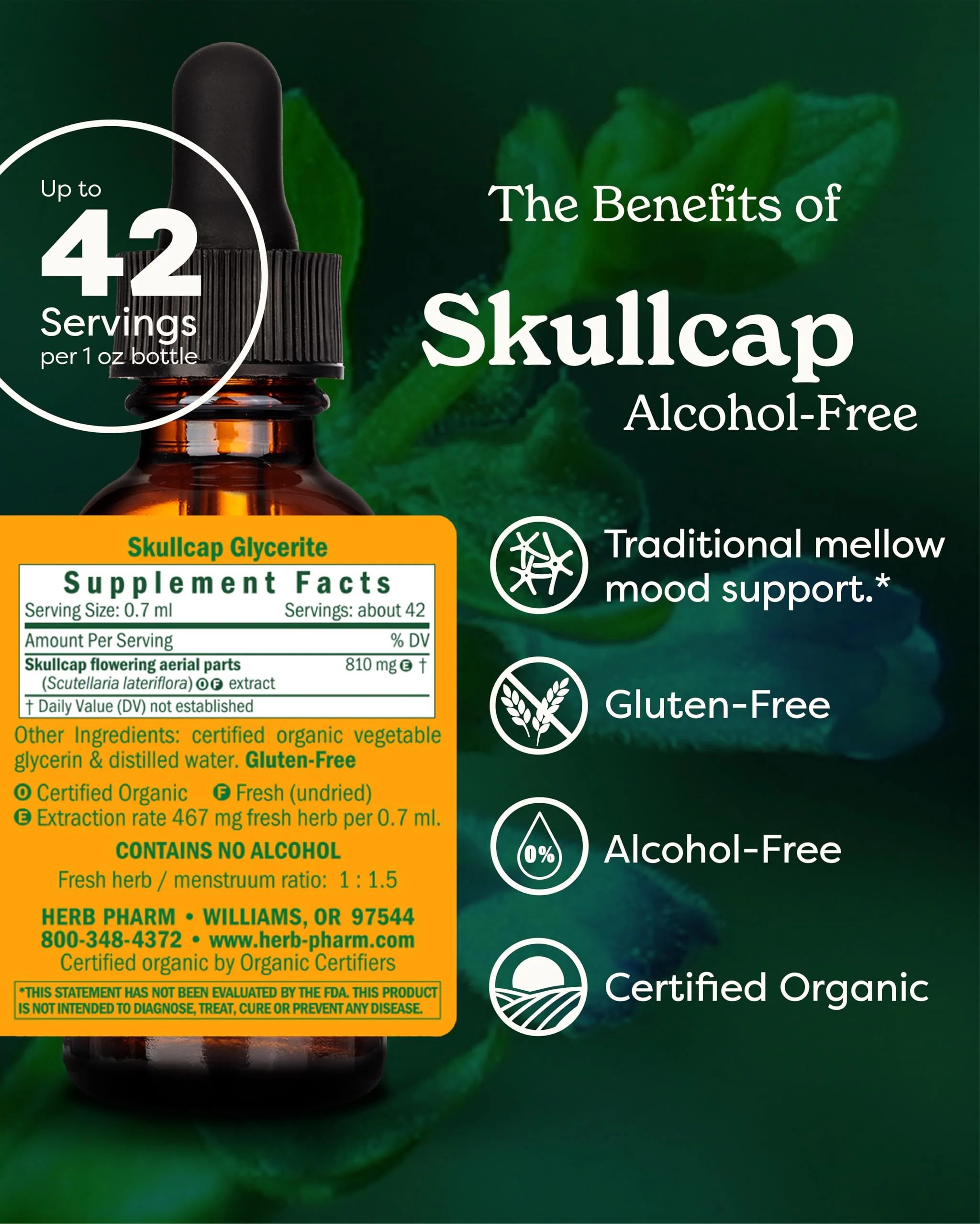 Herb Pharm Certified Organic Skullcap Liquid Extract for Nervous System Support, 1 Fl Oz - Image 10