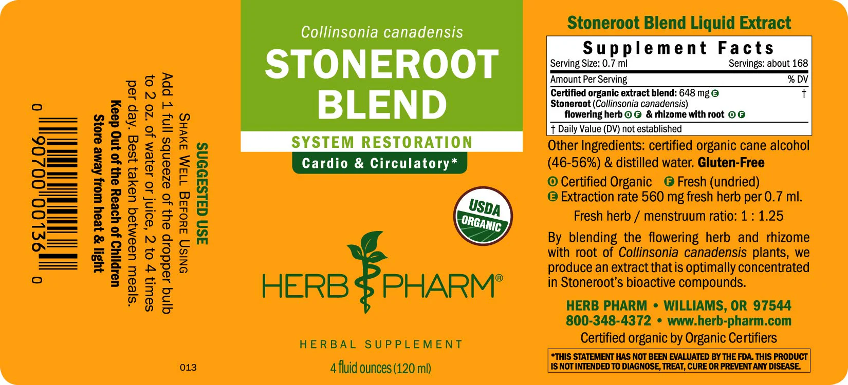 Herb Pharm Certified Organic Stoneroot Blend Liquid Extract for Cardiovascular and Circulatory Support-4 oz - Image 3