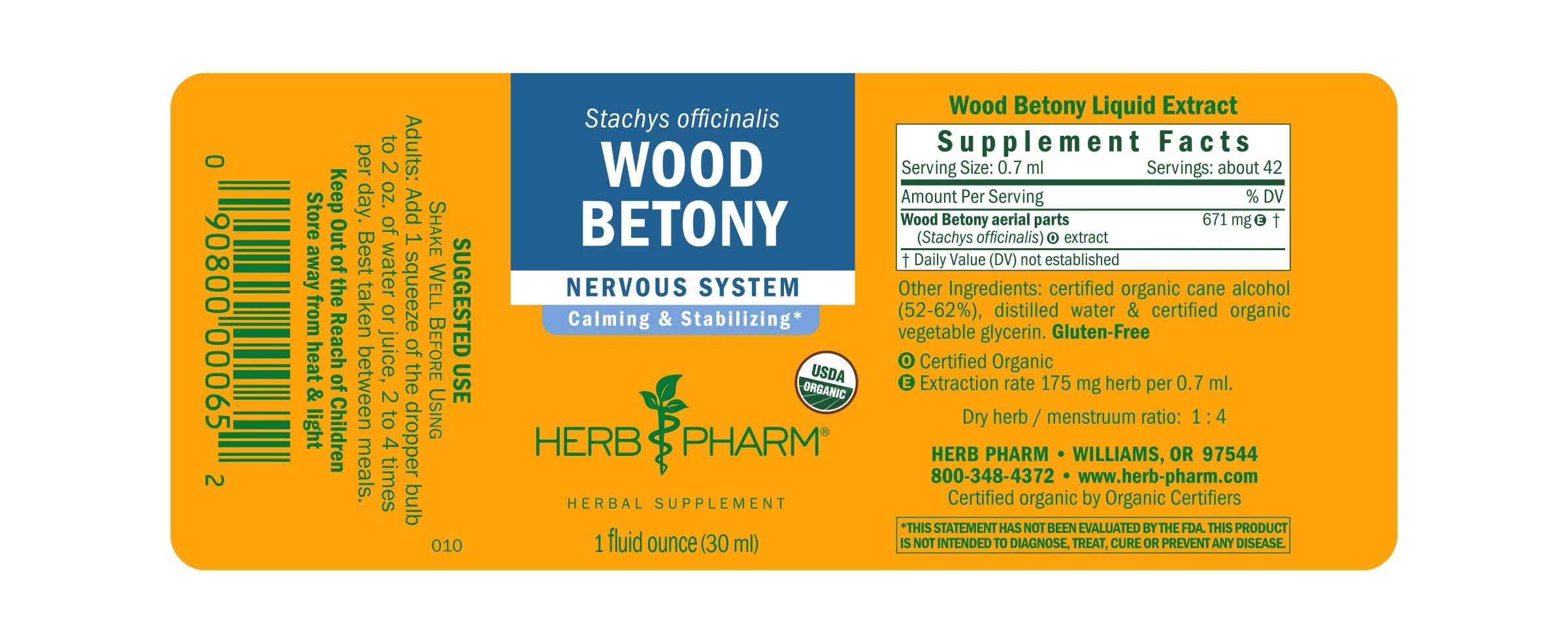 Herb Pharm Certified Organic Wood Betony Liquid Extract - 1 Ounce (DWOOD01) - Image 4