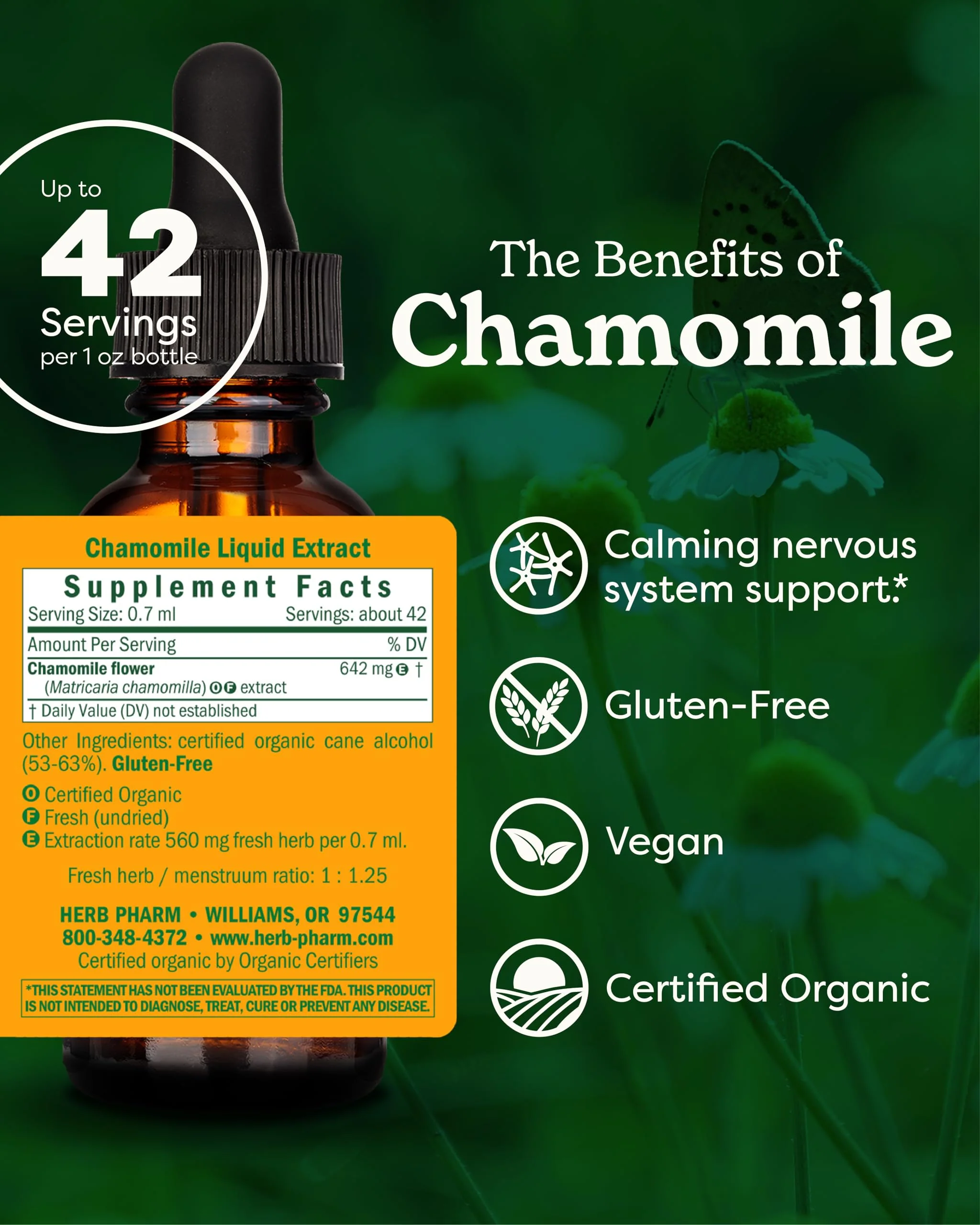 Herb Pharm, Chamomile Extract Organic, 1 Fl Oz - Image 9