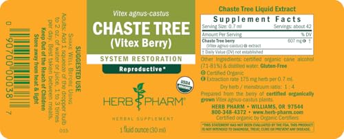 Herb Pharm Chaste Tree Liquid Extract for Female Reproductive System Support - 1 Ounce (DCHASTE01) - Image 2