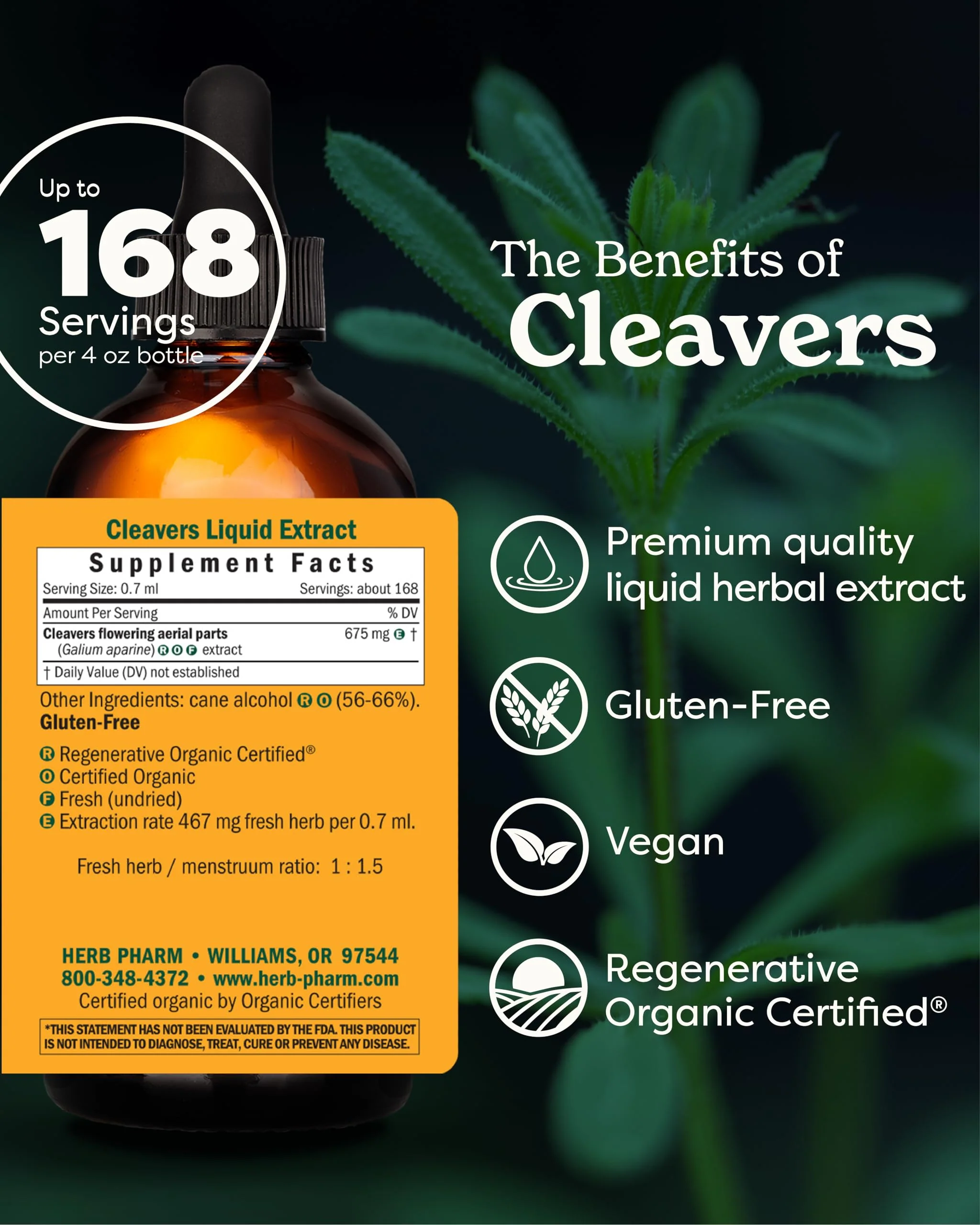 Herb Pharm Cleavers Liquid Extract - 4 Ounce - Image 8