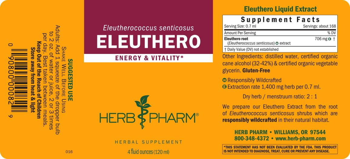 Herb Pharm Eleuthero (Siberian Ginseng) Root Liquid Extract for Energy and Stamina, Cane Alcohol, 4 Ounce - Image 2