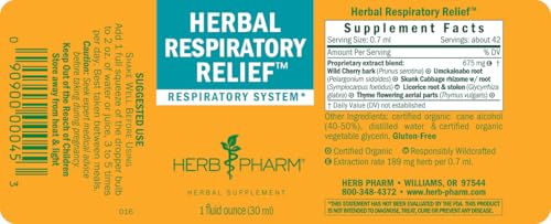Herb Pharm Herbal Respiratory Relief Liquid Formula with Wild Cherry Liquid Extract, 1 Fl Oz (Pack of 1) - Image 2