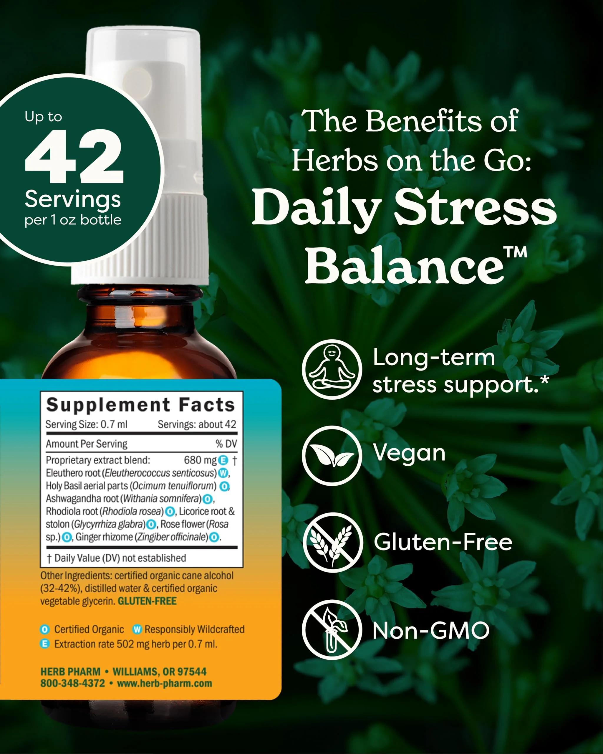Herb Pharm Herbs on The Go Portable Spray, Daily Stress, 1 Fl Oz - Image 9