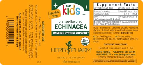 Herb Pharm Kids Certified-Organic Alcohol-Free Echinacea Glycerite Liquid Extract, 4 oz - Image 2