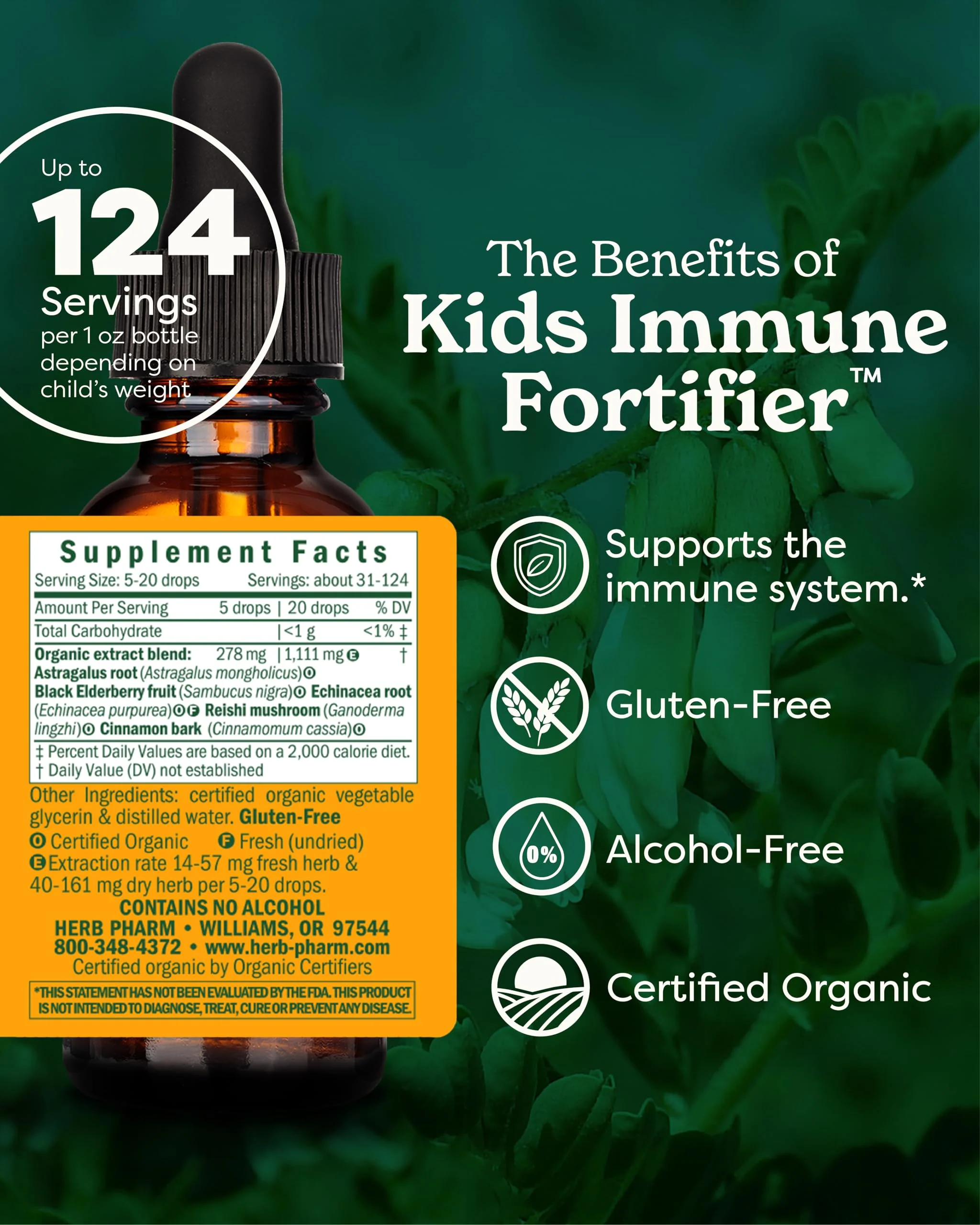 Herb Pharm Kids Certified-Organic Alcohol-Free Immune Fortifier Liquid Herbal Formula, 1 Ounce - Image 9