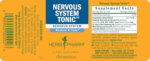 Herb Pharm Nervous System Tonic Liquid Herbal Formula to Strengthen and Calm the Nervous System - 1 Ounce (FASKULL01) - Image 2
